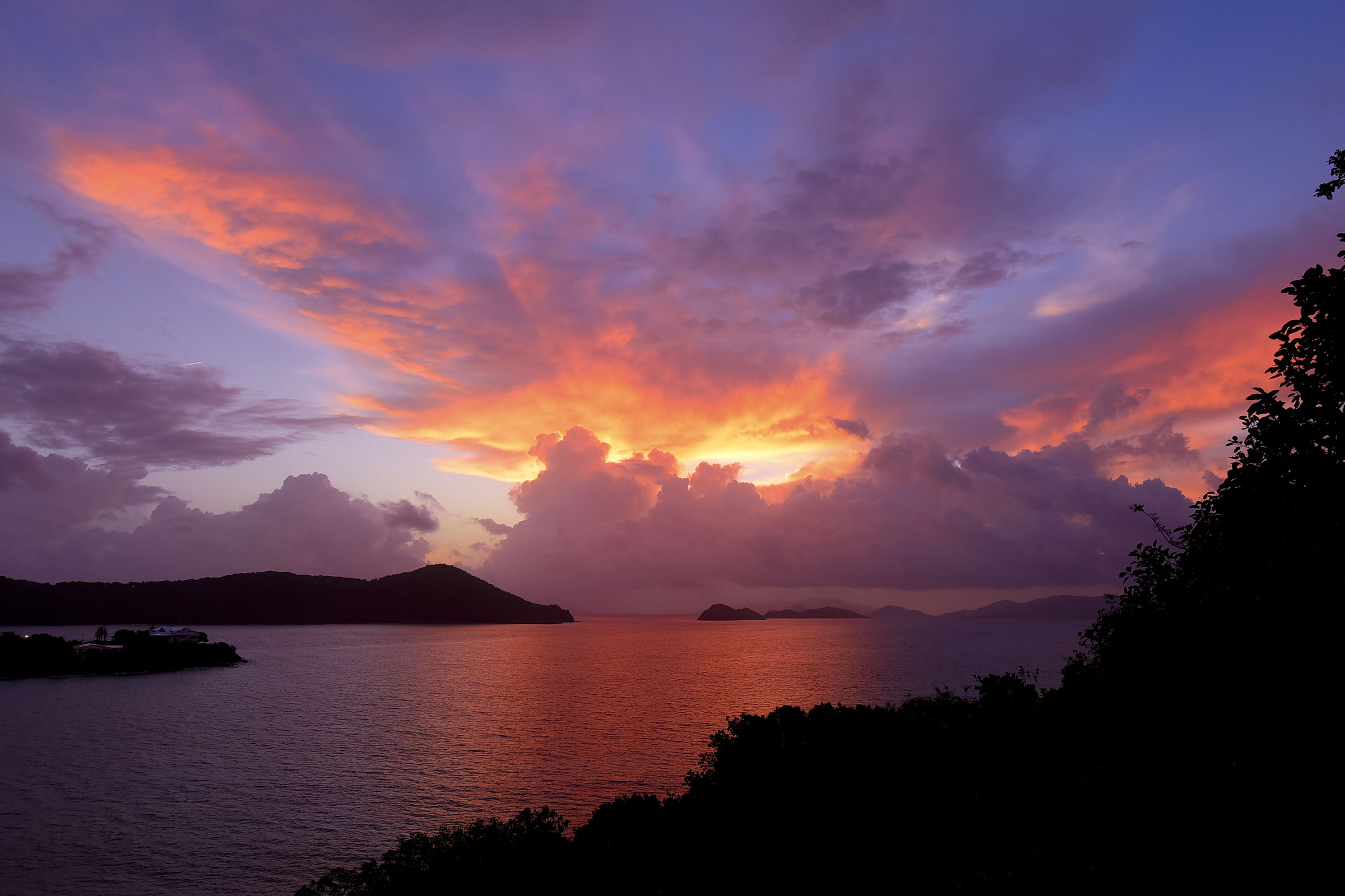 Sunset over the US Virgin Islands
