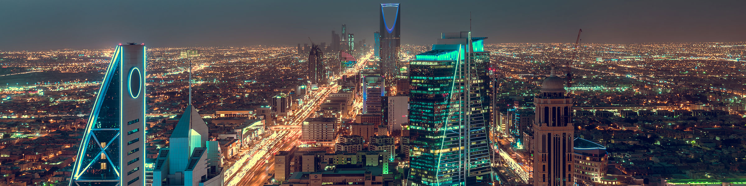 Saudi Arabia Riyadh landscape at night