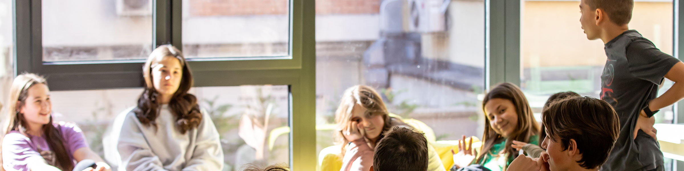 Group of adolescent students