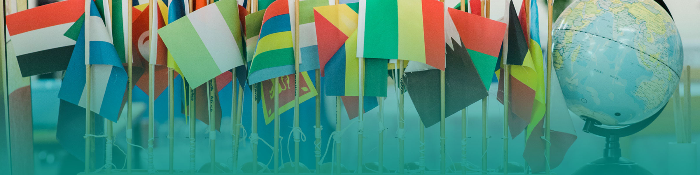 Flags of the world from Montessori classroom