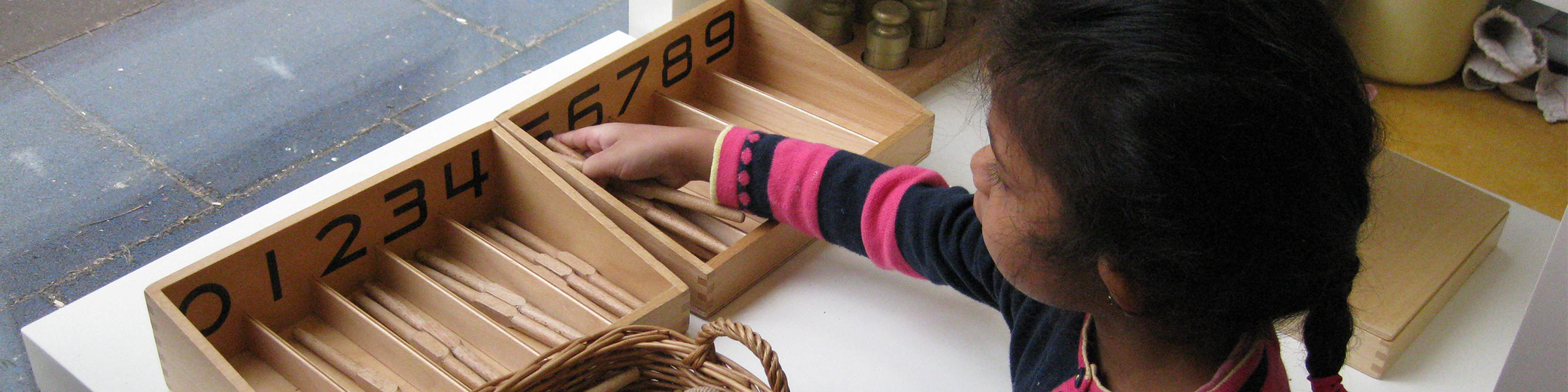Child with spindle box material