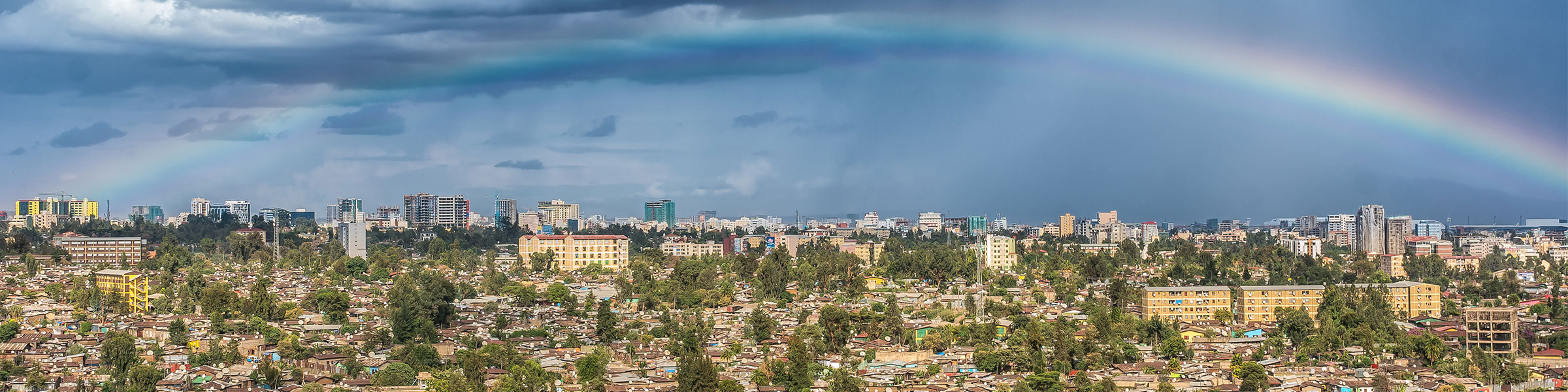 Aerial view Addis Ababa, Ethiopia