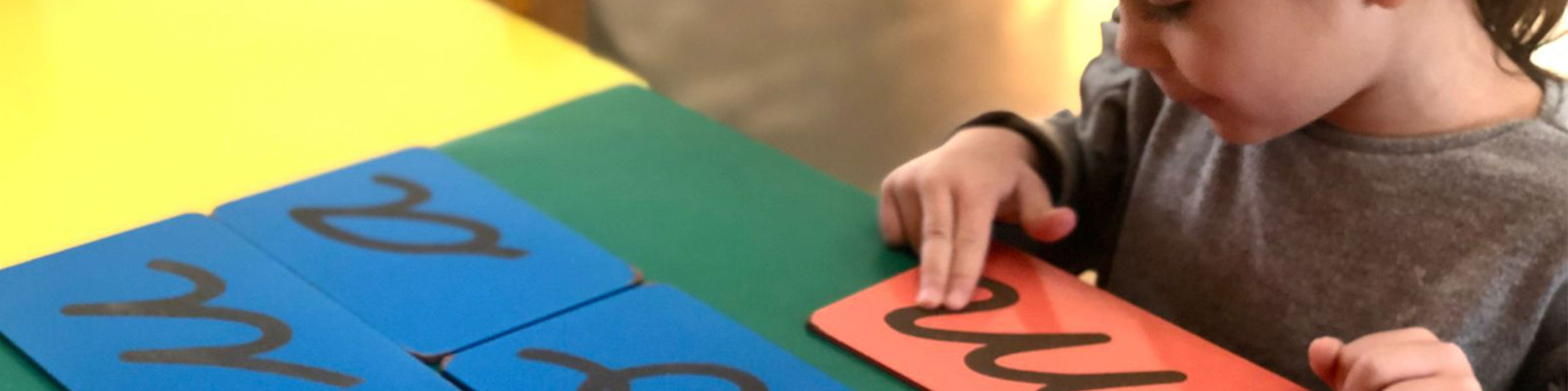 Tracing sandpaper letters
