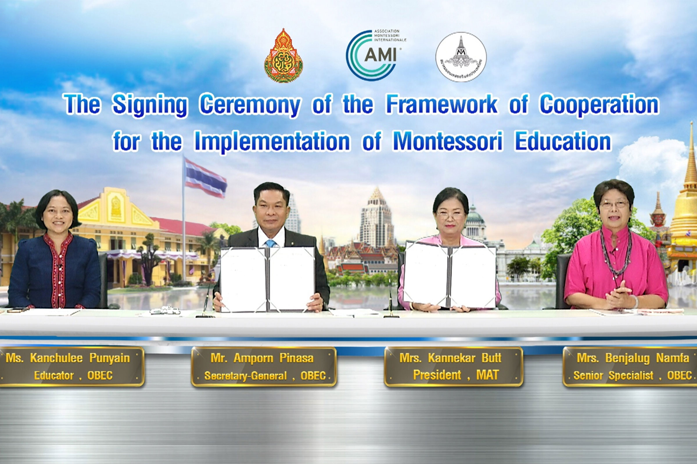 Representatives signing the Framework of Cooperation