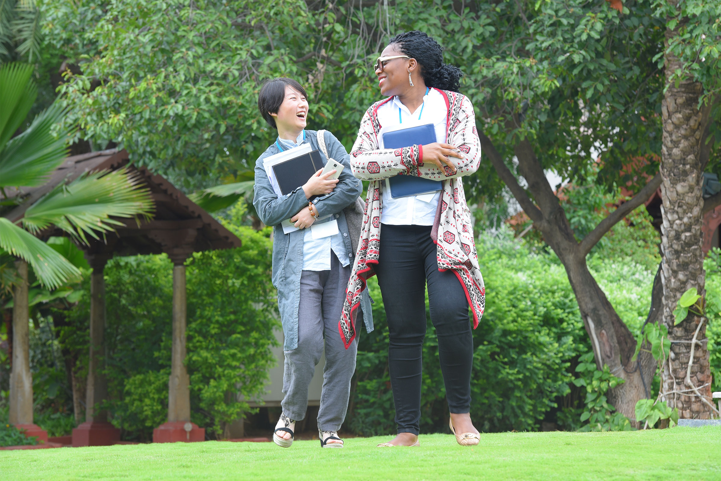 Colleagues laughing