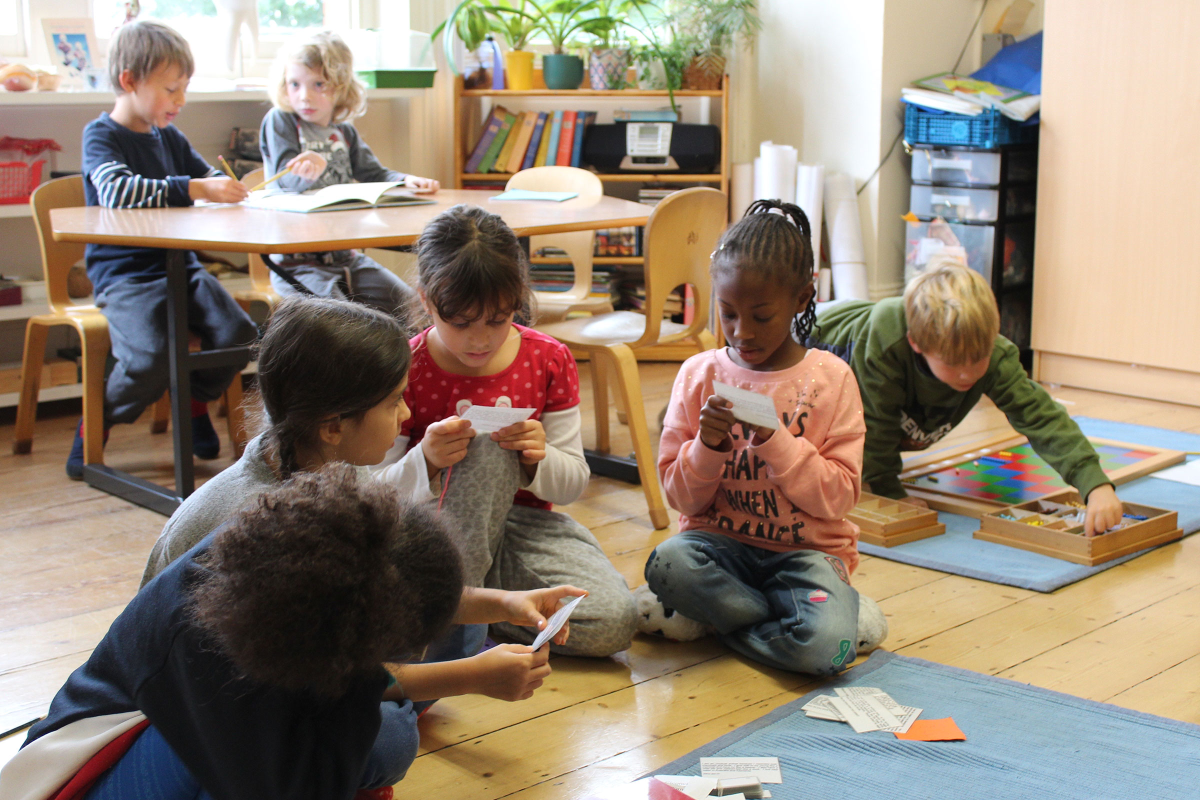 Children in a Montessori classroom 