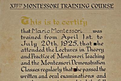 Mario Montessori's Diploma