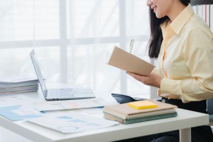 Working at a desk
